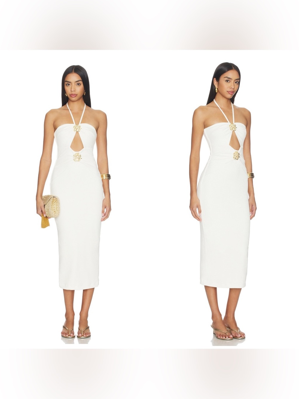 NWT PATBO LUNA Knit Midi dress in Ivory